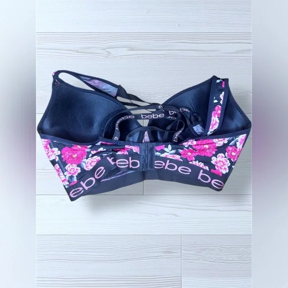 BEBE SPORT Women’s Plus Size Floral Sports Bra - Picture 3 of 7